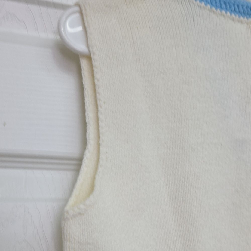 Vintage 1970s Hamton Court Tennis Skirt Cream/White And Blue Pleated Knitted NWT - Picture 10 of 10